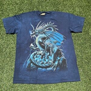 VTG 00’s / Y2K Deadstock The Mountain Dragon Skulls Blue Tee